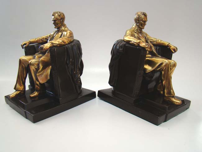 A fine pair of "Lincoln in the chair" bookends by Philadelphia Manufacturing Co. circa 1935 — image 2